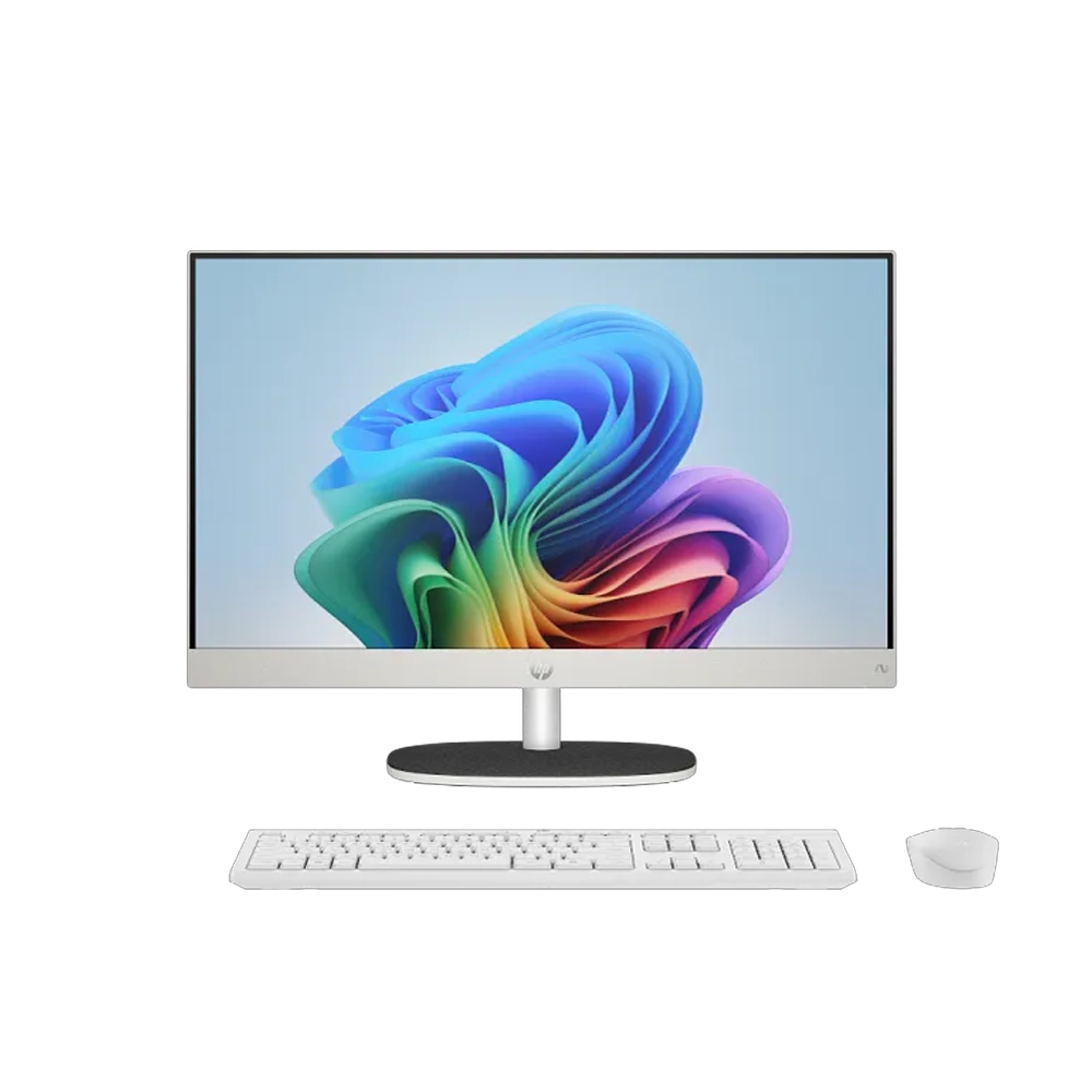 HP All-in-One Desktop Next Gen AI 24-ct2055m HP All-in-One Desktop Next Gen AI 24-ct2055m PC, Windows 11 Home, 23.8", AMD Ryzen™ AI 5, 16GB RAM, 512GB SSD, FHD, Shell White - Image 1