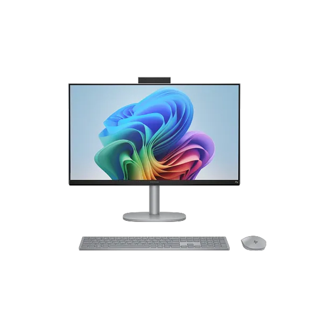 HP OmniStudio X All-in-One Desktop Next Gen AI 27-cs1055t HP OmniStudio X All-in-One Desktop Next Gen AI 27-cs1055t PC, Windows 11 Home, 27", Intel® Core™ Ultra 5, 16GB RAM, 512GB SSD, FHD, Meteor Silver - Image 1